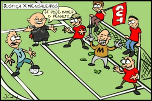 Prorrogação da partida. Charge: Fernando Cabral.